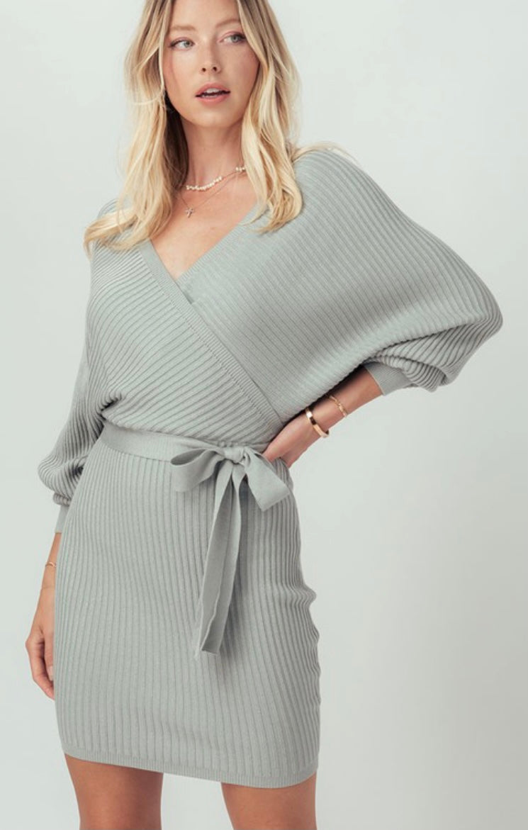Sage Wrap Sweater Dress – The Market at ...